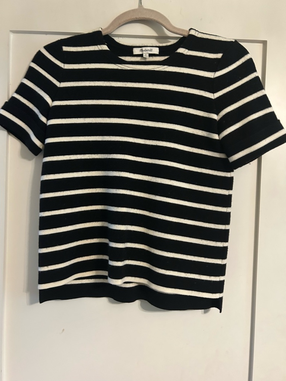 Nautical Navy and White Short Sleeve sweater